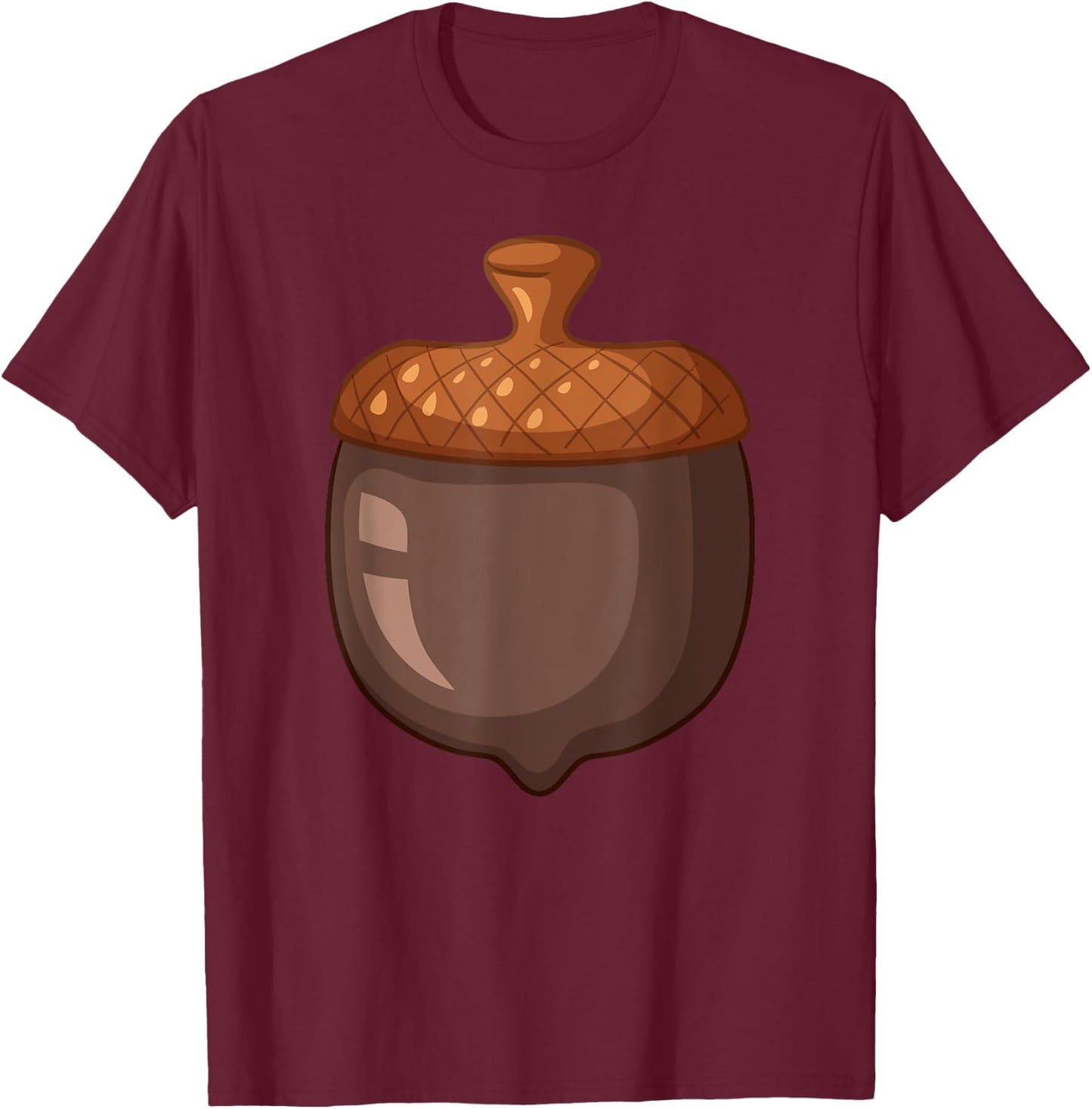 Big Acorn Costume Cute Easy Food Halloween Matching DIY T-Shirt - T-Shirt | Maroon