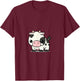 Chibi Kawaii Cow Farmer Farm Animal Lover T-Shirt - T-Shirt | Maroon