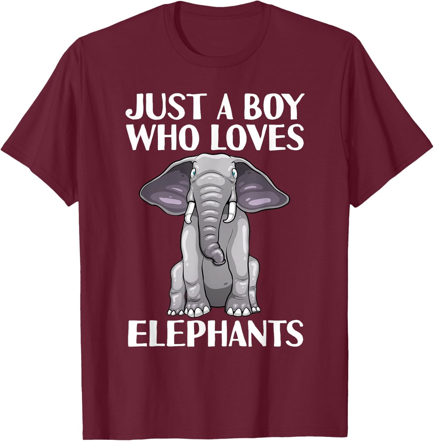Cool Elephant For Boys Kids Save Animals Safari Africa Zoo T-Shirt - T-Shirt | Maroon