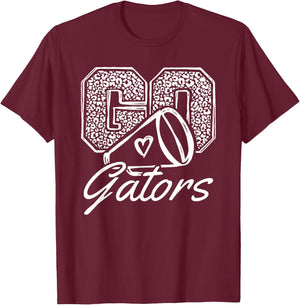 Go Cheer Gators Sports Name Gifts Men Women Boy Girl T-Shirt - T-Shirt | Maroon