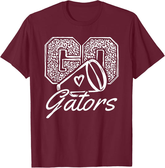 Go Cheer Gators Sports Name Gifts Men Women Boy Girl T-Shirt - T-Shirt | Maroon