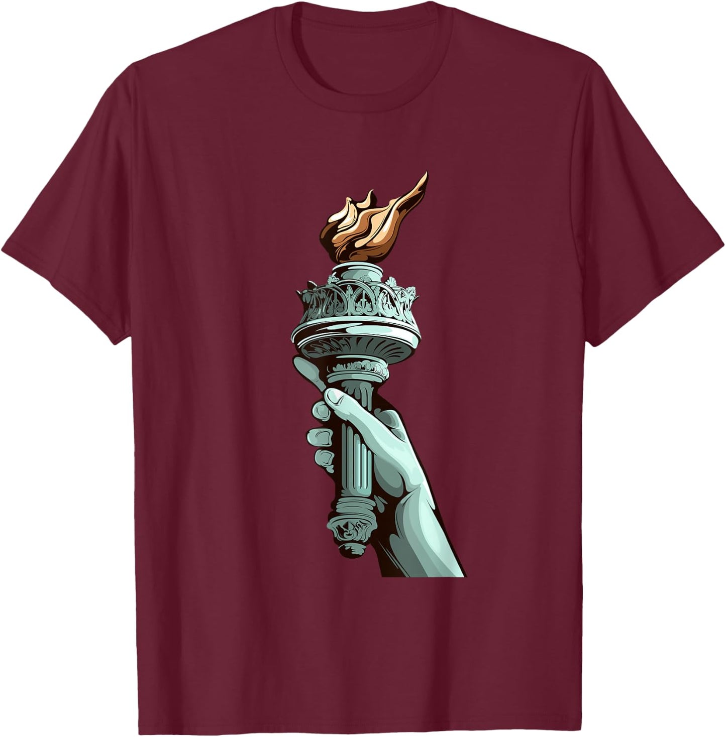 New York City Statue Of Liberty Freedom Cool Graphic Designs T-Shirt - T-Shirt | Maroon