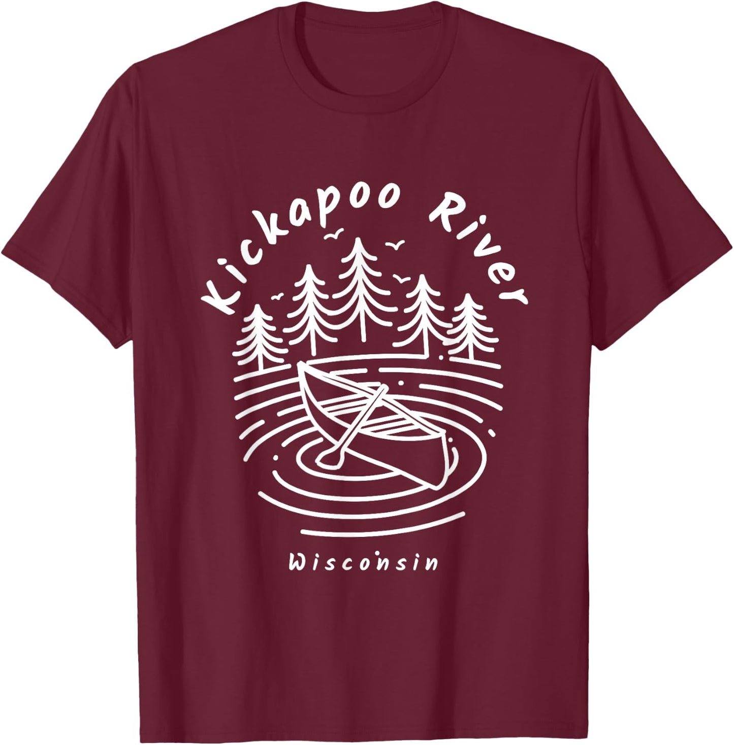 YO MINUS Kickapoo River Wisconsin T-Shirt - T-Shirt | Maroon