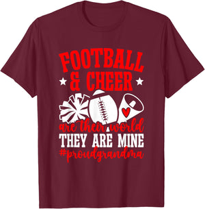Football & Cheer Grandma Cheerleading and Football Grandma T-Shirt - T-Shirt | Maroon