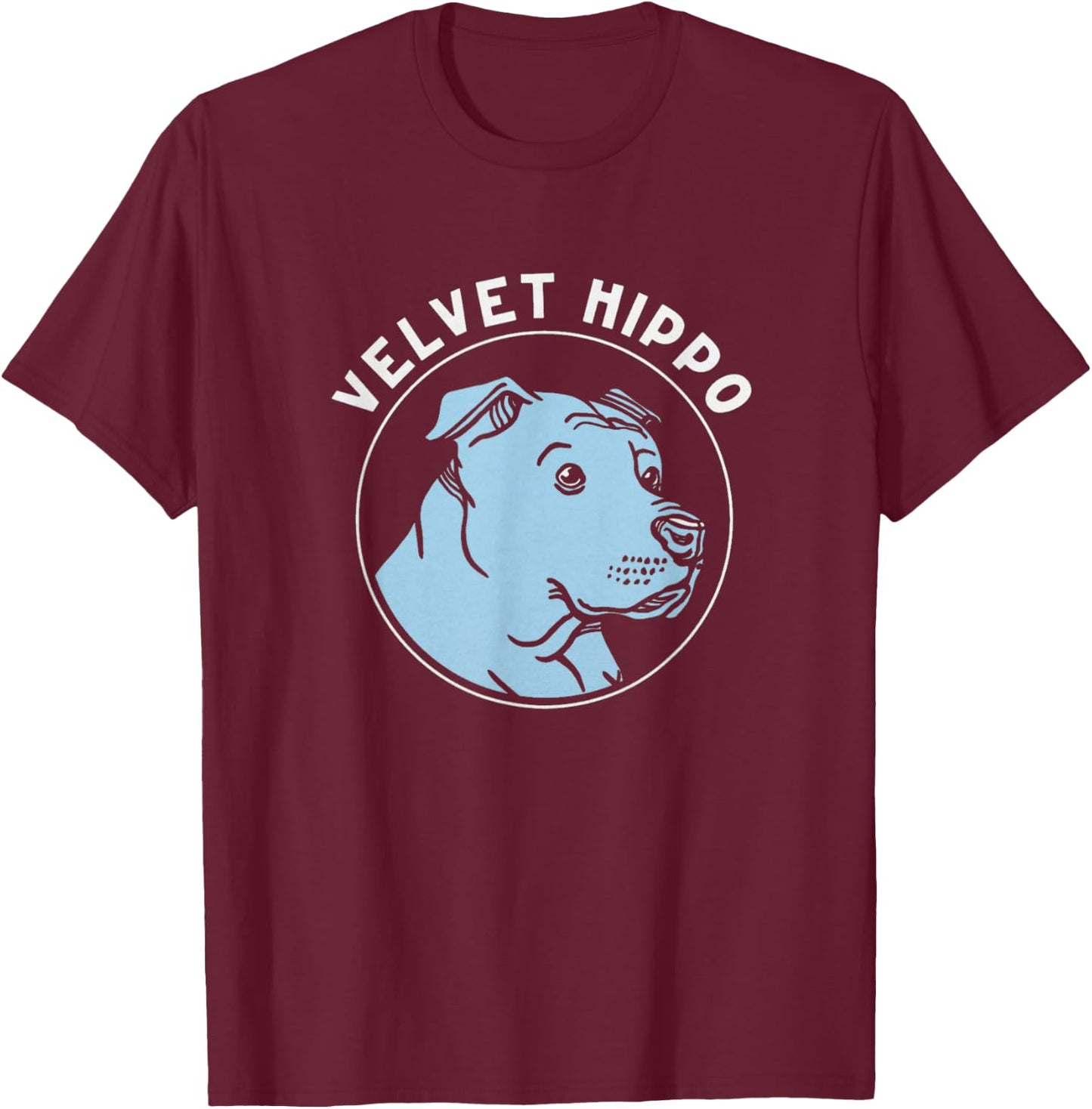 Velvet Hippo Pitbull Dog Lovers Gift T-Shirt - T-Shirt | Maroon
