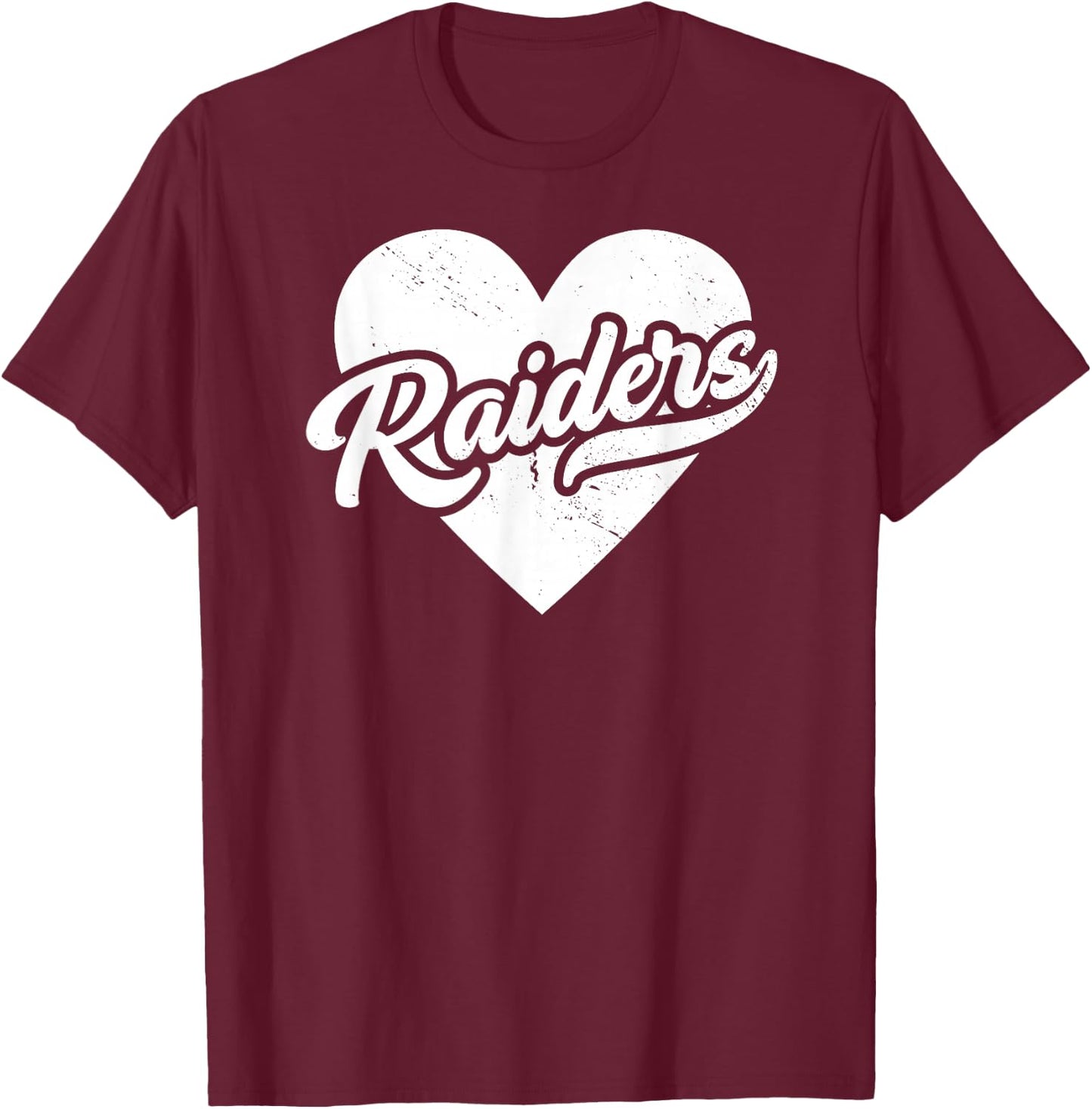 Vintage Raiders School Spirit Go Raiders Love T-Shirt - T-Shirt | Maroon
