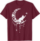 Crescent Moon Cat Star Mystical Celestial Women Girls Kids T-Shirt - T-Shirt | Maroon