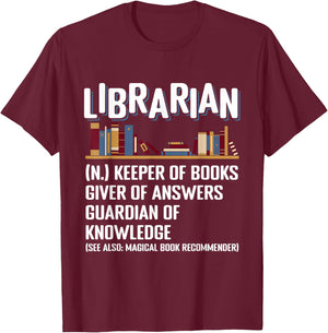 Librarian Definition Librarian T-Shirt - T-Shirt | Maroon
