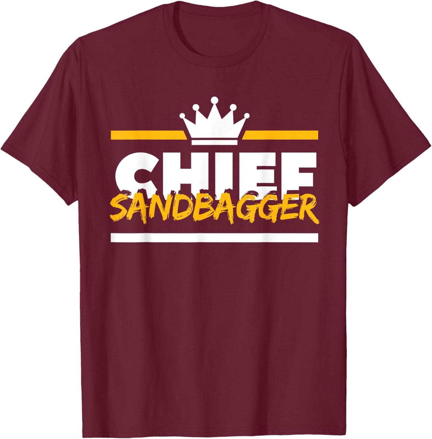 Chief Sandbagger Gag Golf T-Shirt - T-Shirt | Maroon