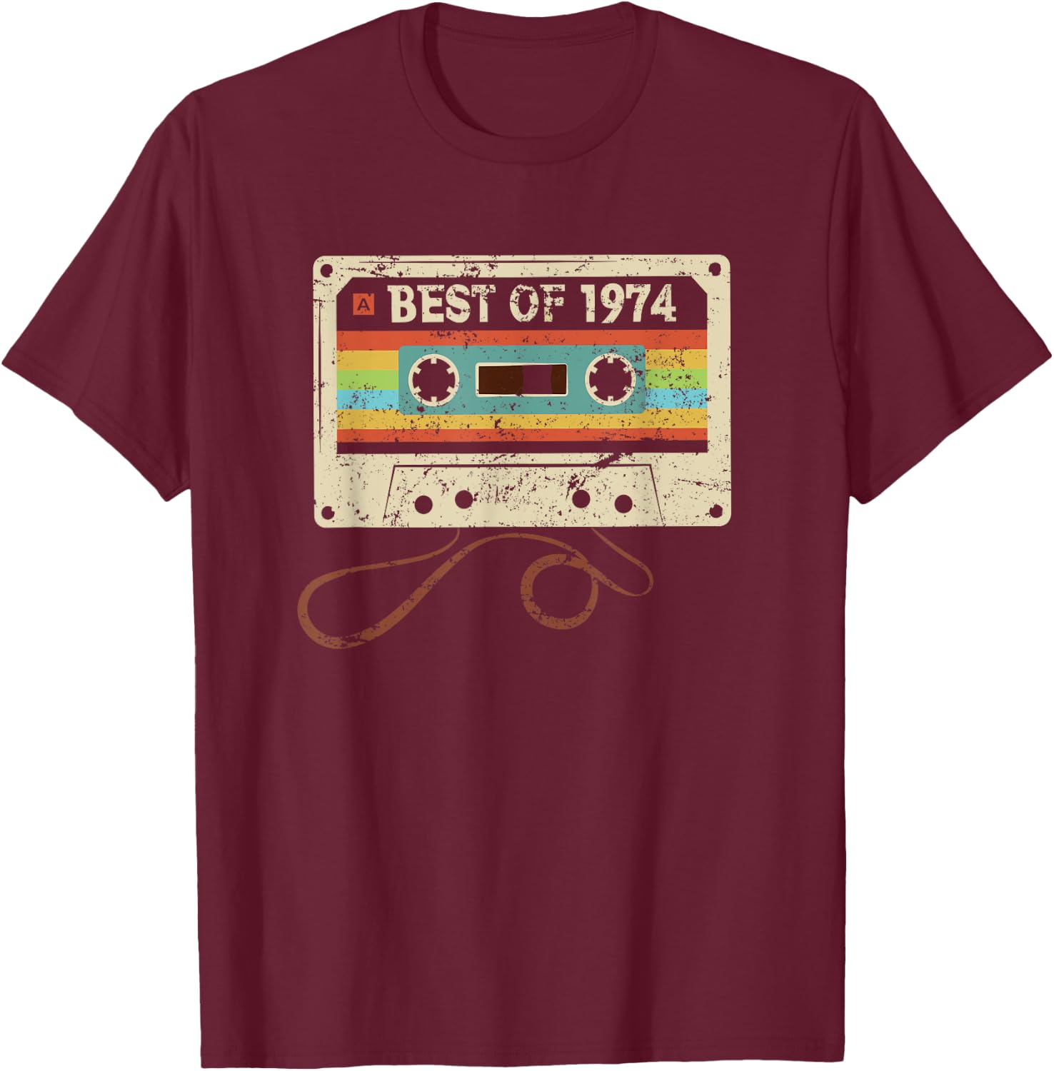 Best of 1974 Vintage 51 Years Old Men Women 51st Birthday T-Shirt - T-Shirt | Maroon