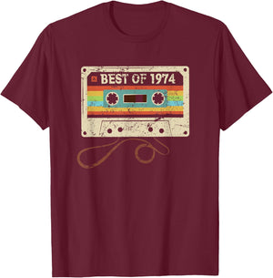 Best of 1974 Vintage 51 Years Old Men Women 51st Birthday T-Shirt - T-Shirt | Maroon