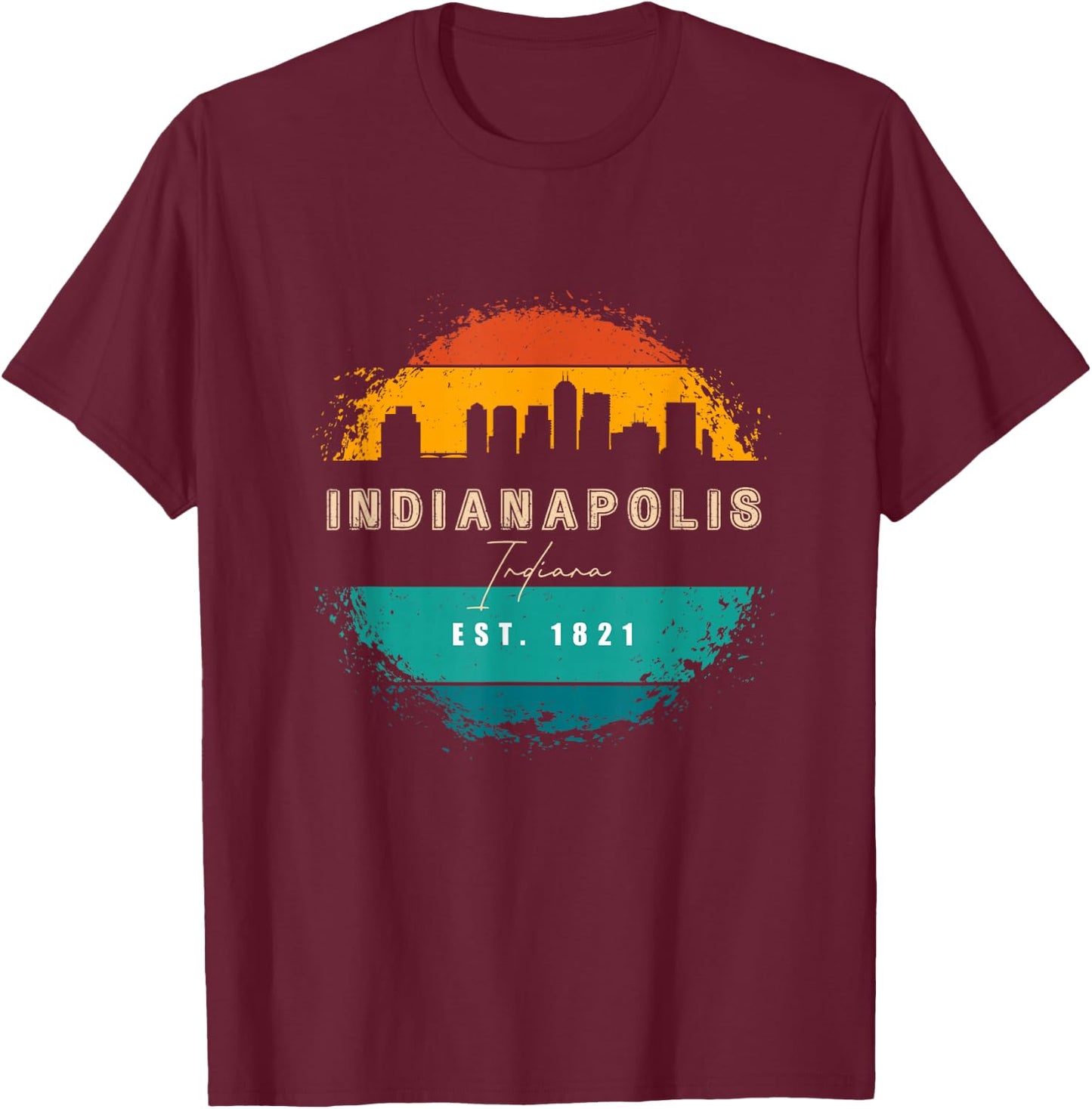 City of Indianapolis Indiana T-Shirt - T-Shirt | Maroon