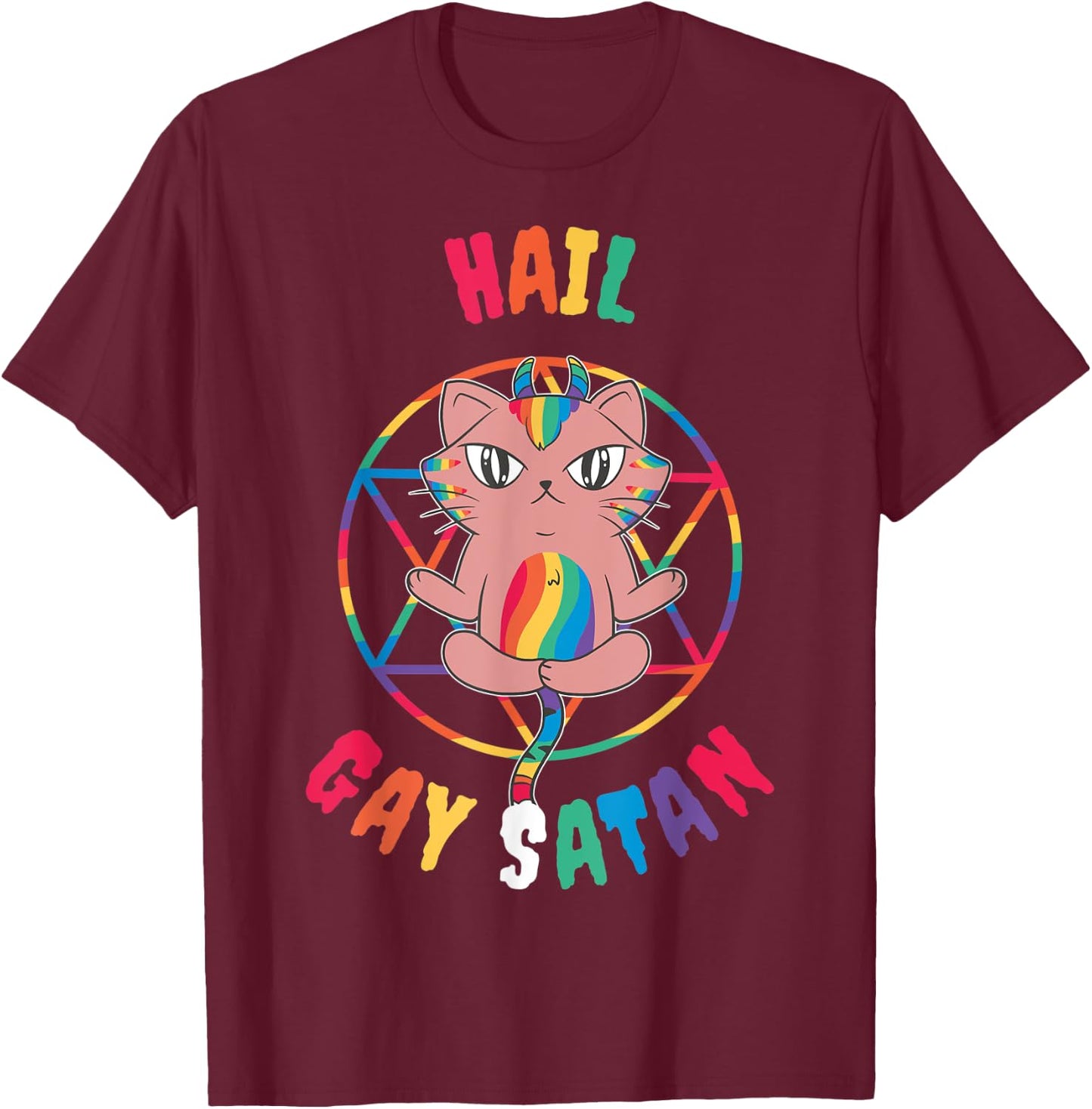 Hail Gay Satan T-Shirt - T-Shirt | Maroon