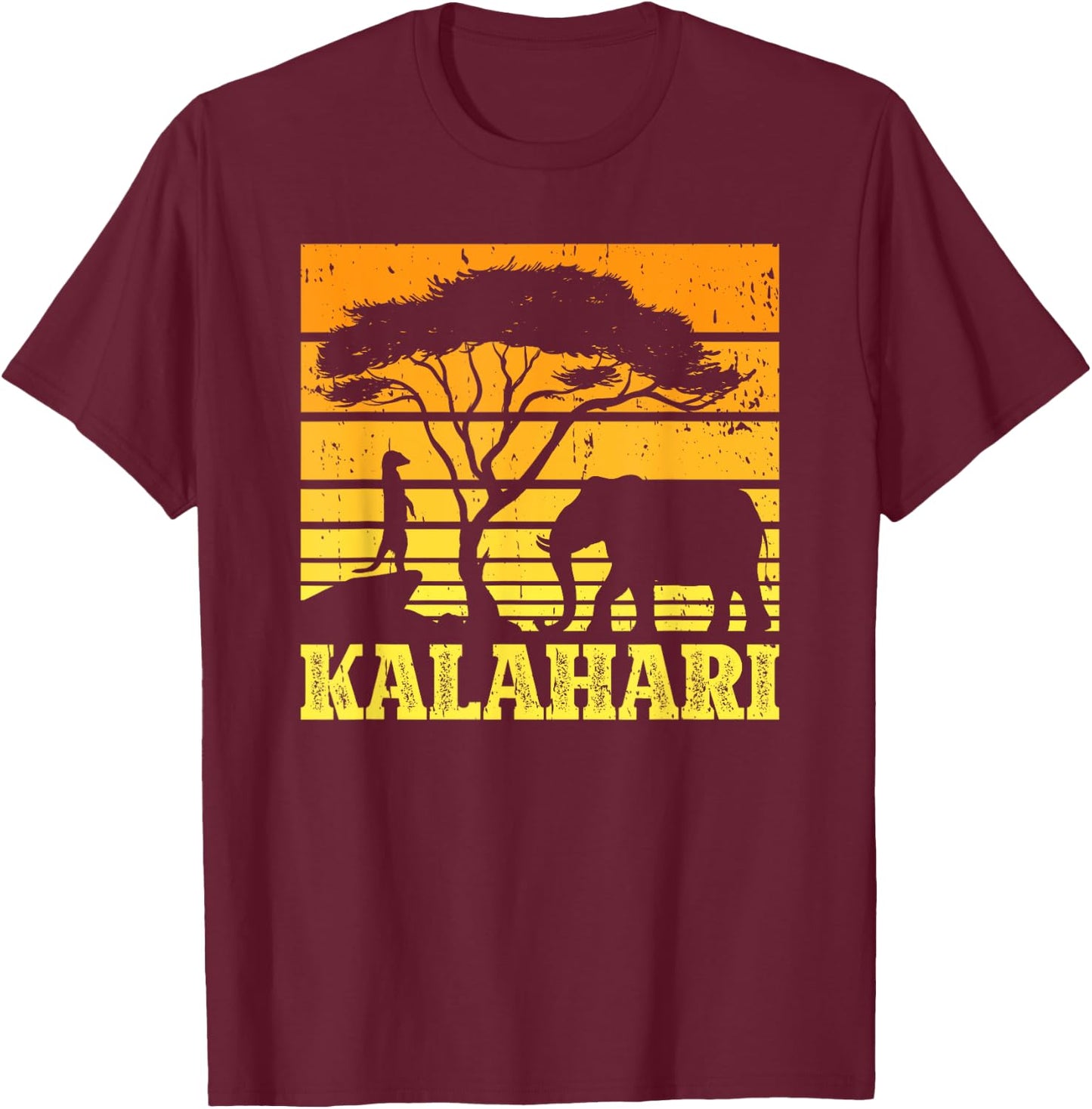 Kalahari Desert Africa Elephant Wildlife Safari Vacation T-Shirt - T-Shirt | Maroon