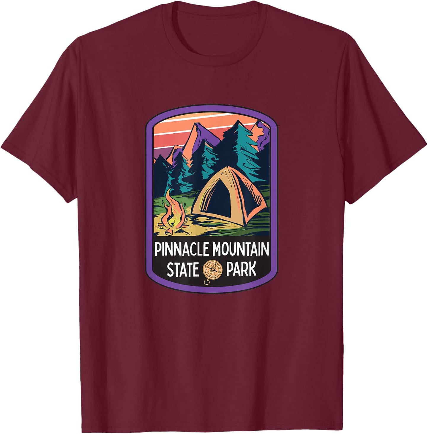 Pinnacle Mountain State Park Arkansas Ozark Camping Hiking T-Shirt - T-Shirt | Maroon