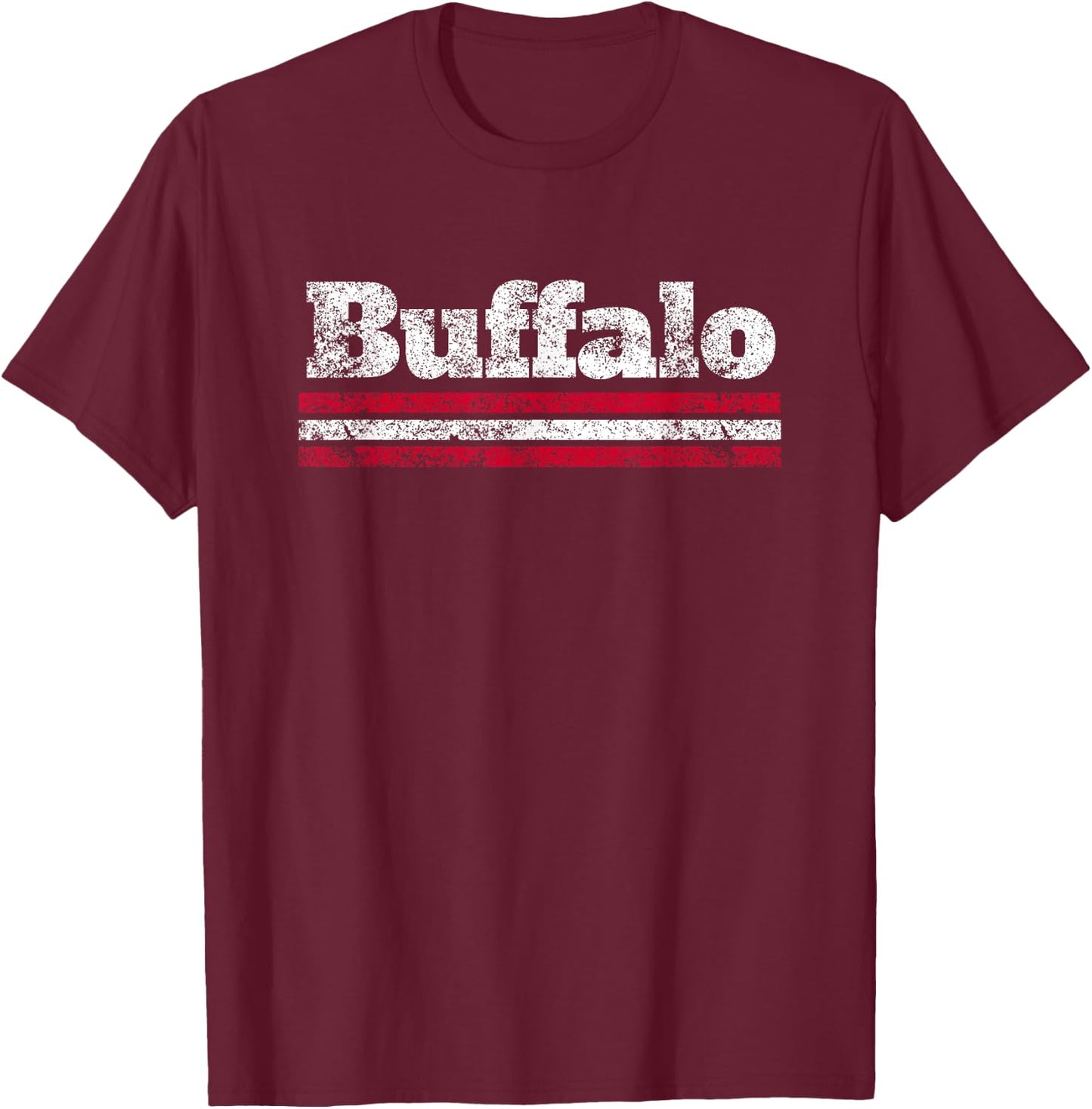 Buffalo New York Vintage Weathered Throwback T-Shirt - T-Shirt | Maroon