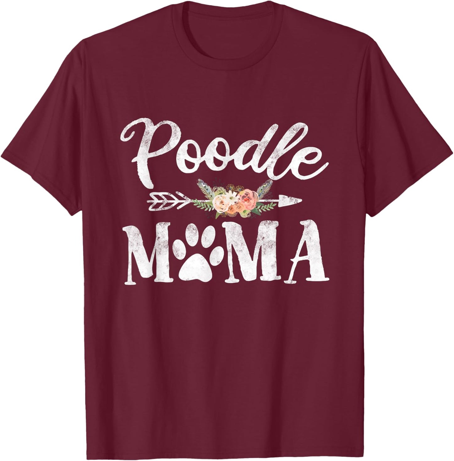 Poodle Mama Shirt Poodle Lover Owner - Dog Mom Men Women Kids T-Shirt - T-Shirt | Maroon