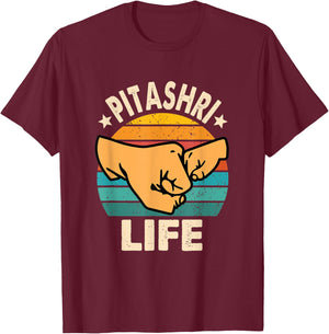 PitaShri Life Retro Hindi Father’s Day New Dad Announcement T-Shirt - T-Shirt | Maroon
