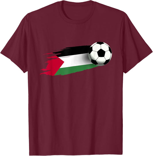 Palestine Flag Jersey Palestine Soccer Team Palestine T-Shirt - T-Shirt | Maroon