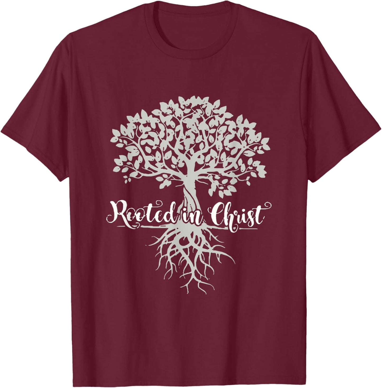 Vintage Rooted in Christ Religious Christian Jesus Christ T-Shirt - T-Shirt | Maroon