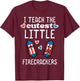 4th July Teach Cutest Little Firecrackers Patriotic Teacher T-Shirt - T-Shirt | Maroon