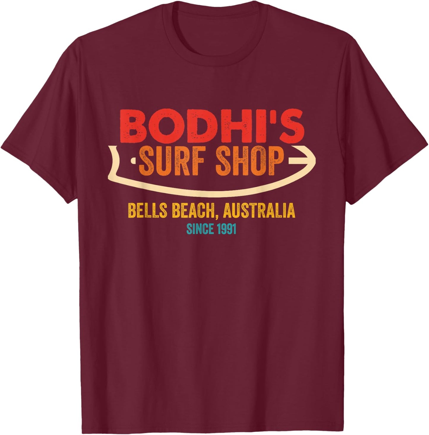Bodhi's Surf Shop Retro T-Shirt - T-Shirt | Maroon