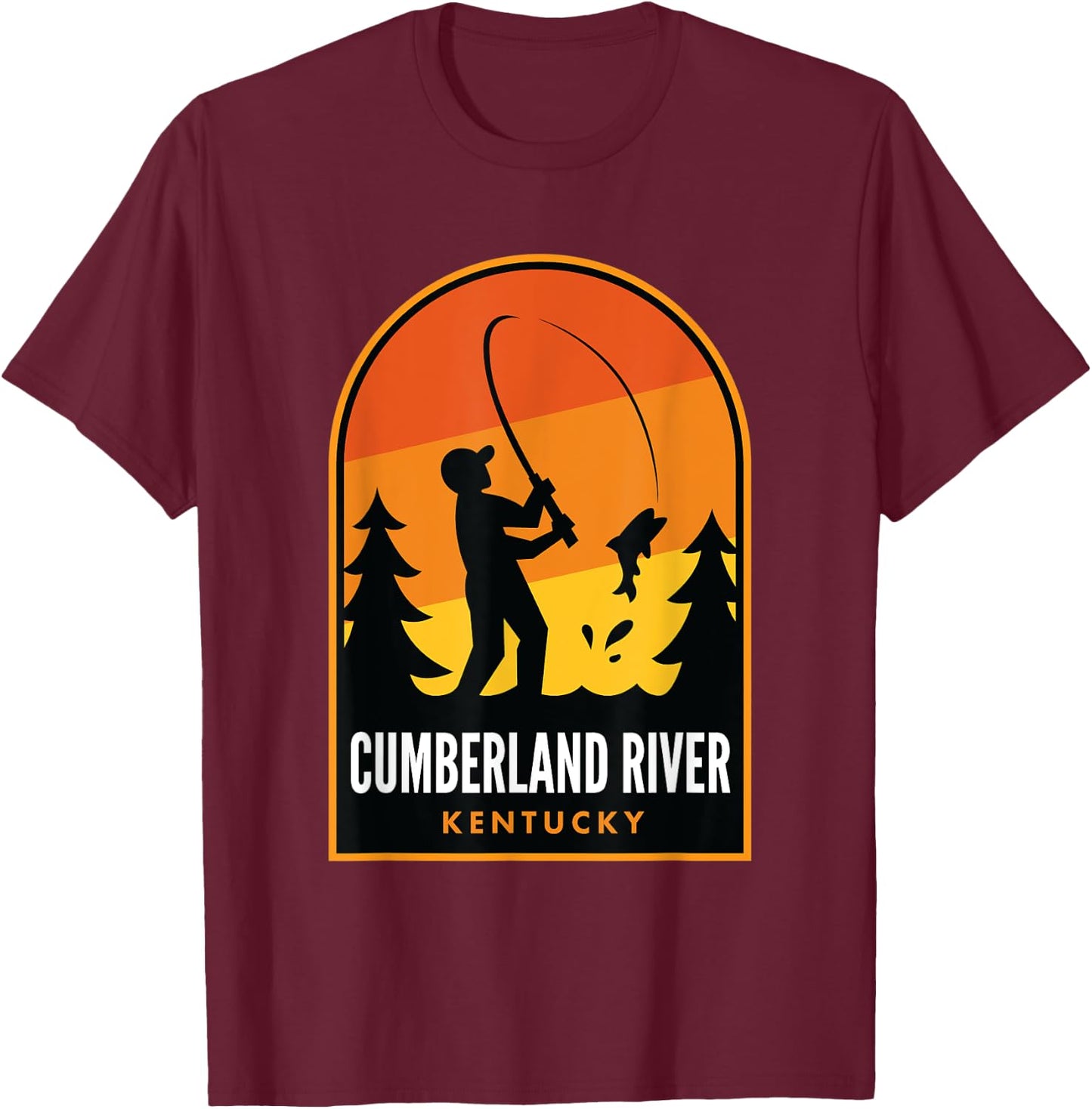 Cumberland River Kentucky Fishing T-Shirt - T-Shirt | Maroon