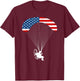 Paramotor Pilot USA American Flag Vintage Paramotor T-Shirt - T-Shirt | Maroon