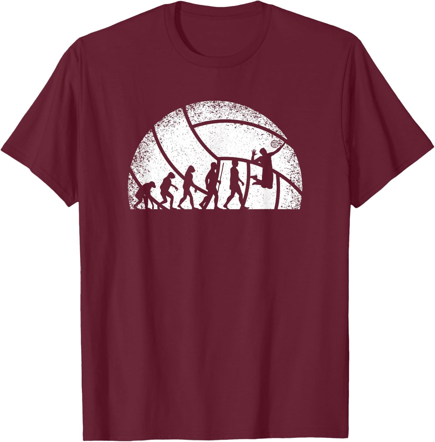 Volleyball Evolution Volleyball Player Women Men Boys T-Shirt - T-Shirt | Maroon