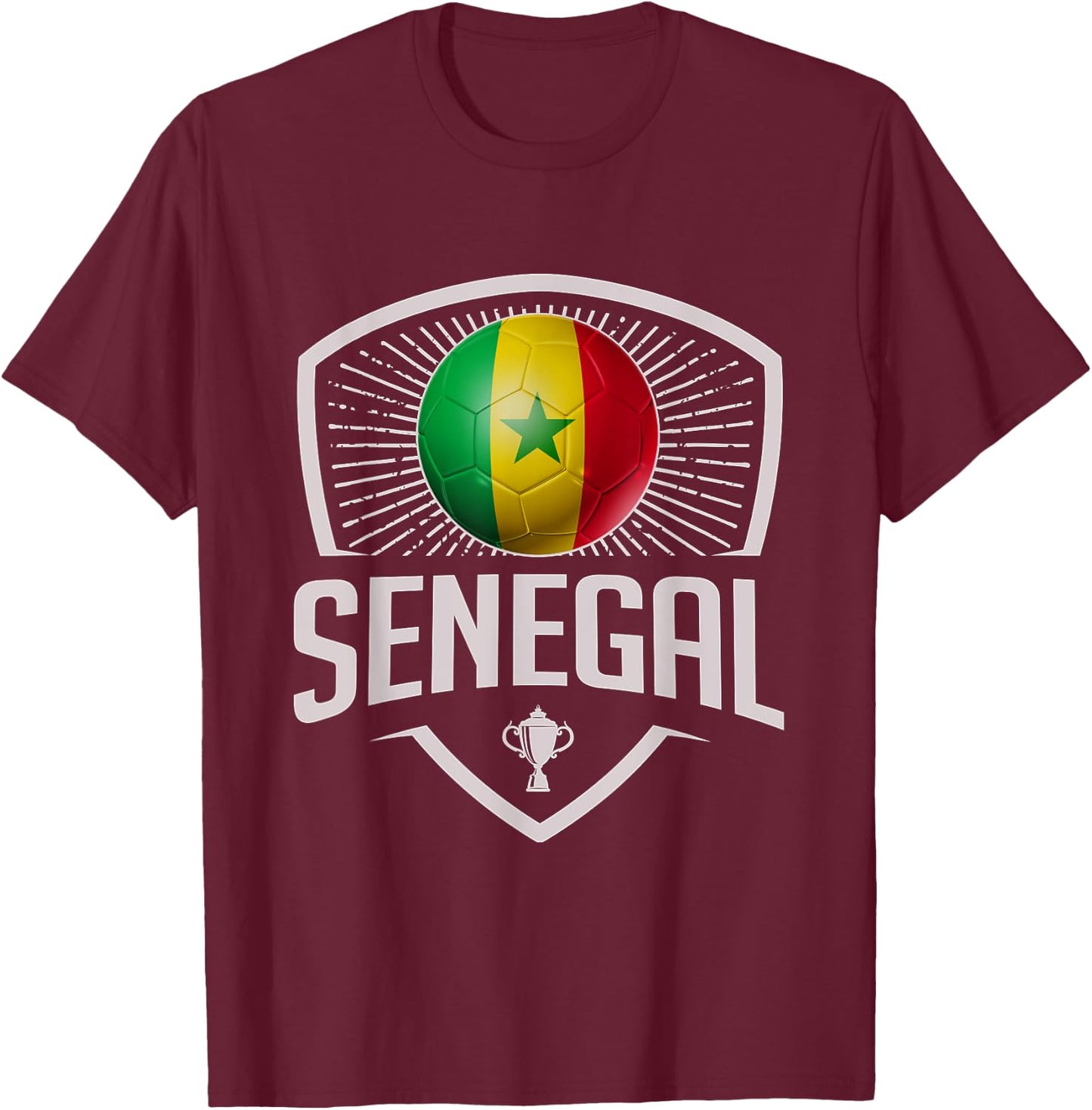 Soccer Support the Team Football Fan Senegalese Senegal Flag T-Shirt - T-Shirt | Maroon