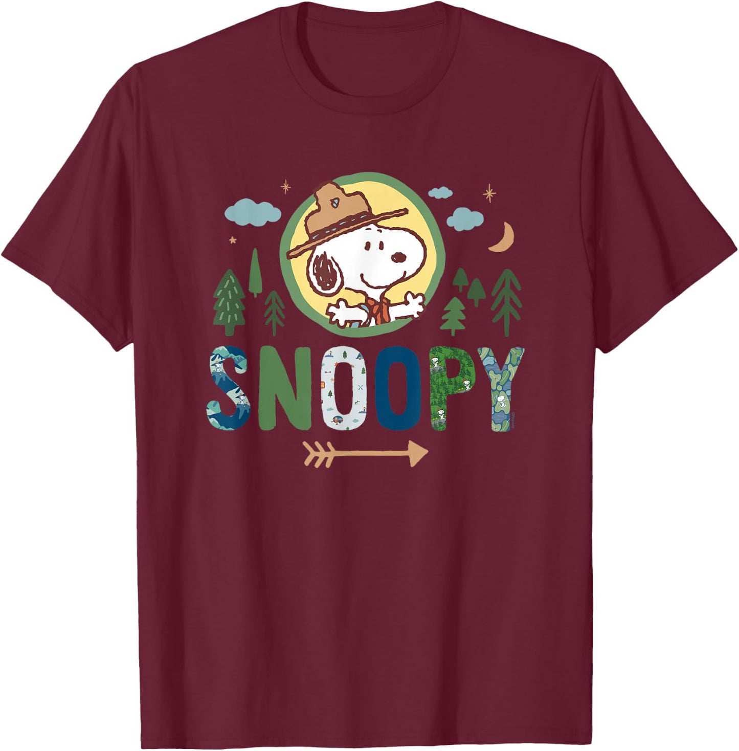 Peanuts - Ranger Snoopy T-Shirt - T-Shirt | Maroon