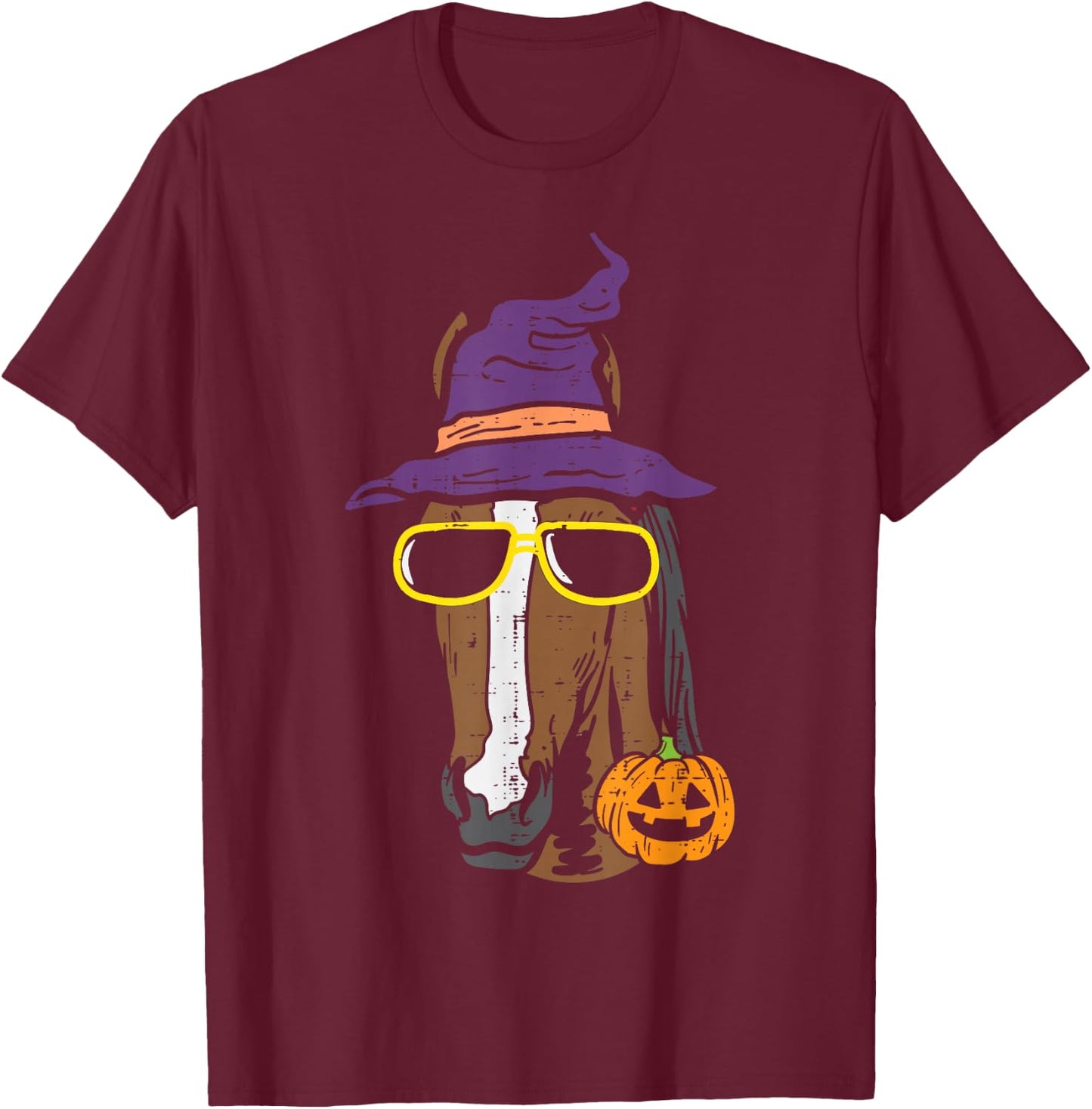Halloween Horse Funny Costume Equestrian Men Women Kids T-Shirt - T-Shirt | Maroon