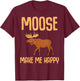 Funny Moose For Kids Boys Girls Antler Fallow Deer Animal T-Shirt - T-Shirt | Maroon
