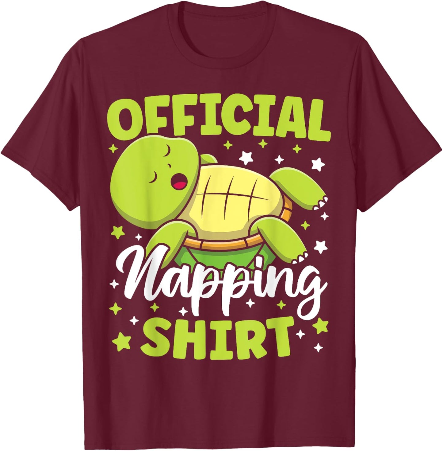 Official Napping Shirt Cute Kawaii Sleeping Turtle Lover T-Shirt - T-Shirt | Maroon