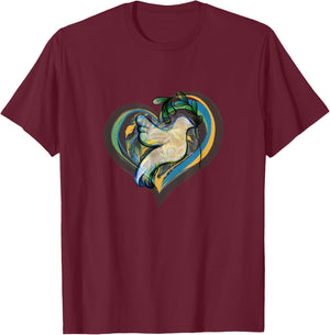 CAT -Kids Peace , Black, Small, Short Sleeve, , Classic Fit, Modern Peace Theme, Bird, Hearts, All Seasons, 1 Count, 0 Pockets, Stretchable, Adults T-Shirt - T-Shirt | Maroon