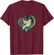 CAT -Kids Peace , Black, Small, Short Sleeve, , Classic Fit, Modern Peace Theme, Bird, Hearts, All Seasons, 1 Count, 0 Pockets, Stretchable, Adults T-Shirt - T-Shirt | Maroon