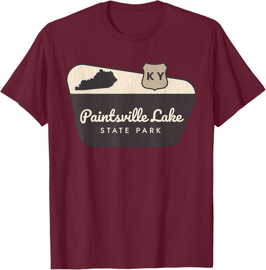 Paintsville Lake State Park Kentucky Welcome Sign Vacation T-Shirt - T-Shirt | Maroon