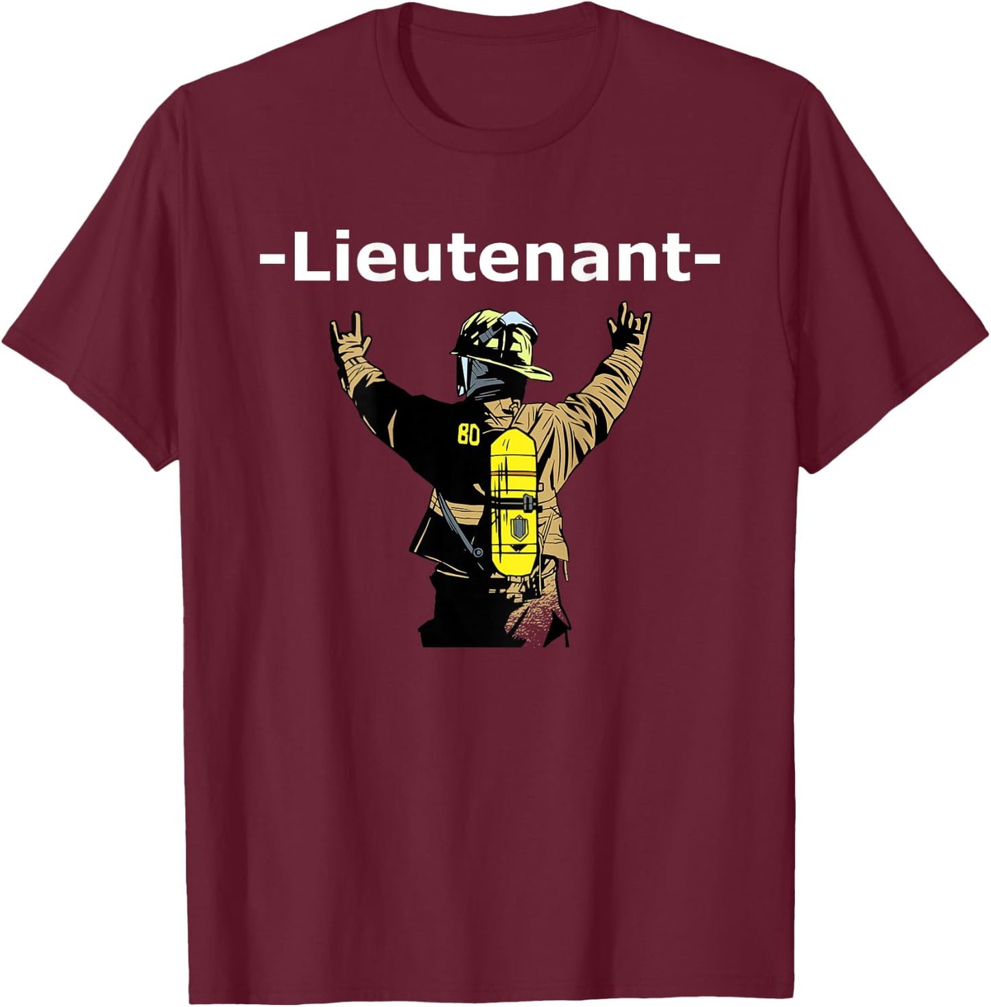 Exam Lieutenant and Cool Firefighter Fire Department T-Shirt - T-Shirt | Maroon