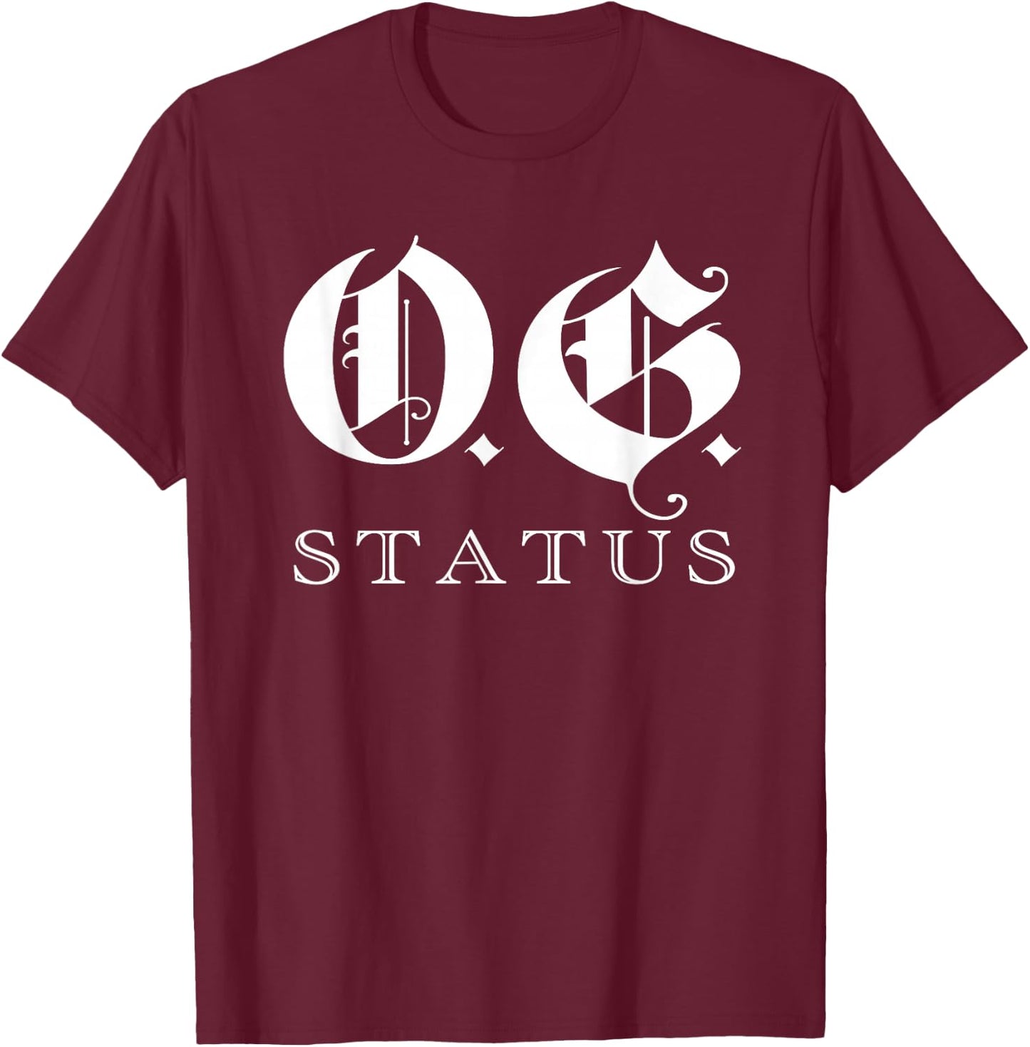 OG Original Gangster Gangsta O.G. Calligraphy Men Women T-Shirt - T-Shirt | Maroon