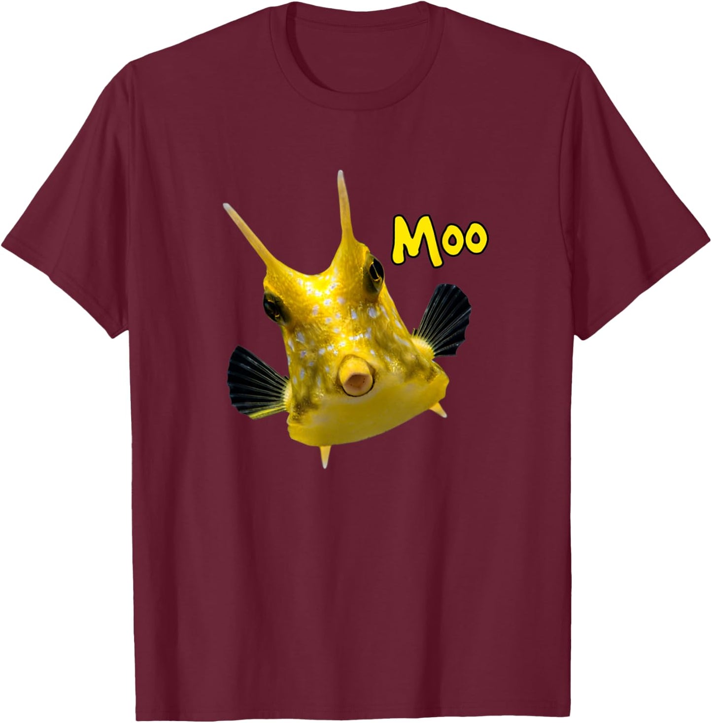 Cowfish Saltwater Aquarium Ocean Reef Fish Cowfish Lovers T-Shirt - T-Shirt | Maroon