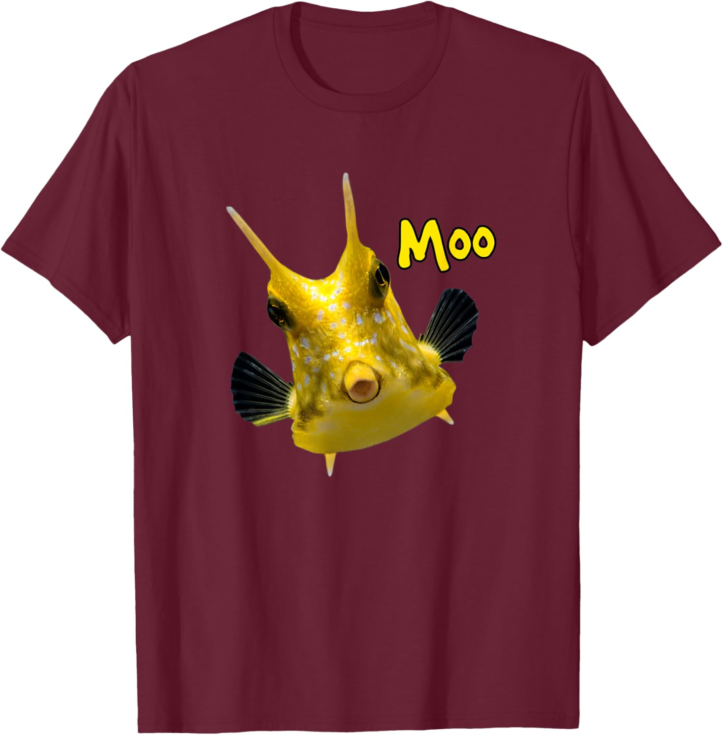 Cowfish Saltwater Aquarium Ocean Reef Fish Cowfish Lovers T-Shirt - T-Shirt | Maroon