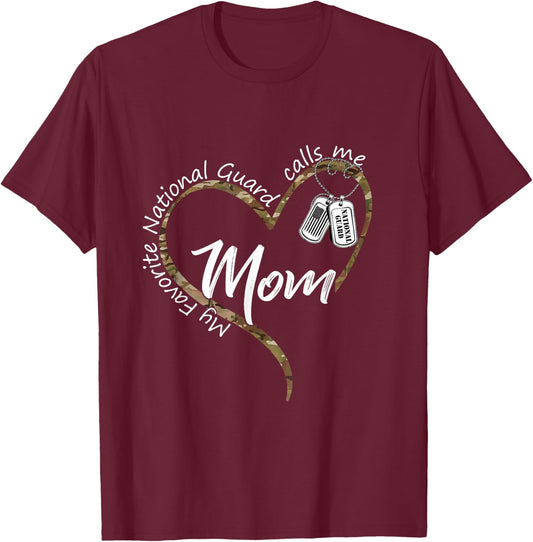 My Favorite National Guard Calls Me Mom US National Guard T-Shirt - T-Shirt | Maroon