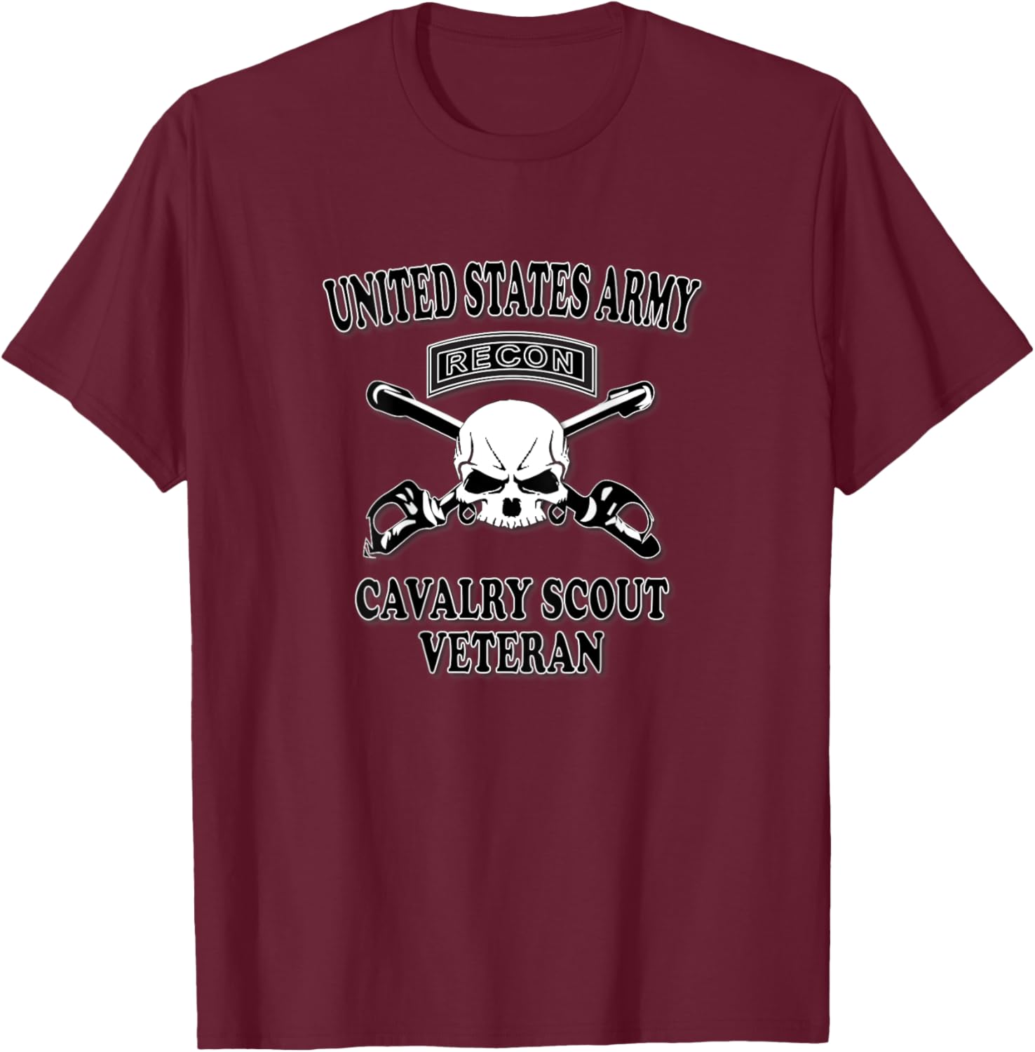 Cavalry Scout- Veteran (Back Design) T-Shirt - T-Shirt | Maroon