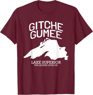 Superior, Great Lake, Gitche Gumee Apparel Lakes Gifts T-Shirt - T-Shirt | Maroon