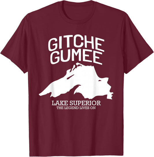 Superior, Great Lake, Gitche Gumee Apparel Lakes Gifts T-Shirt - T-Shirt | Maroon
