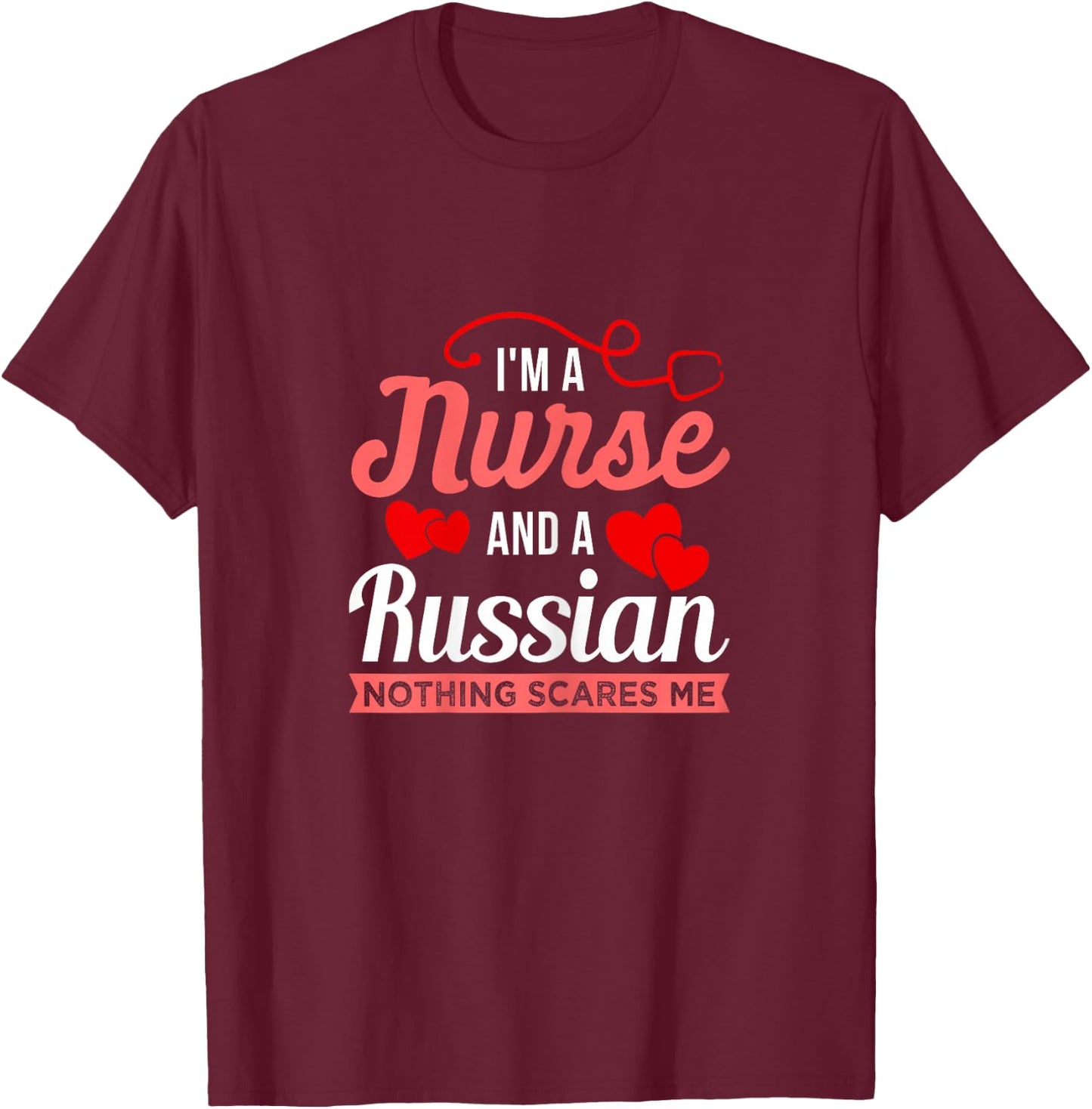 Russian Nurse Medical Assistant Doctor Midwife Nursing T-Shirt - T-Shirt | Maroon