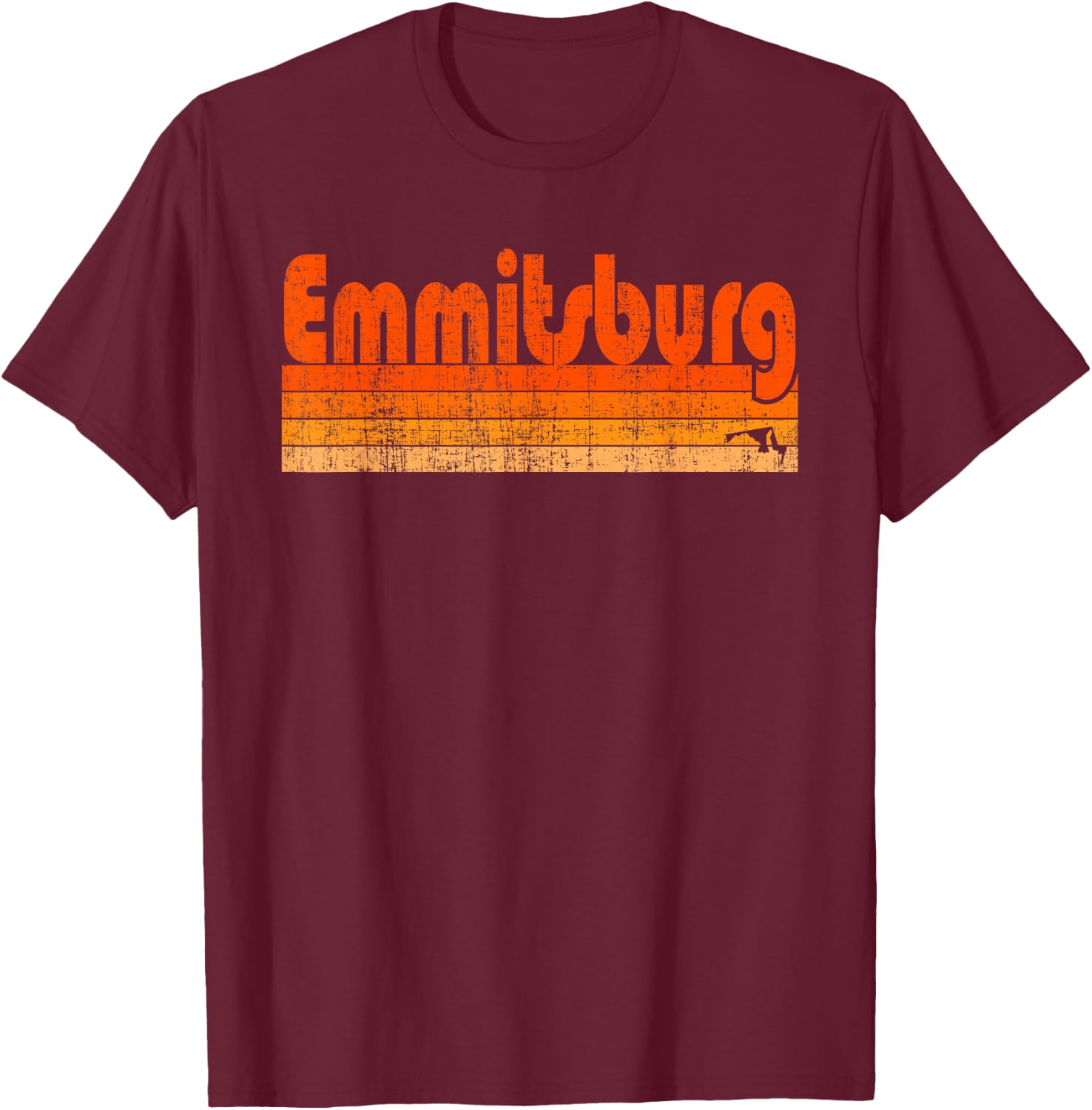 Emmitsburg, Maryland Retro 80s Style T-Shirt - T-Shirt | Maroon