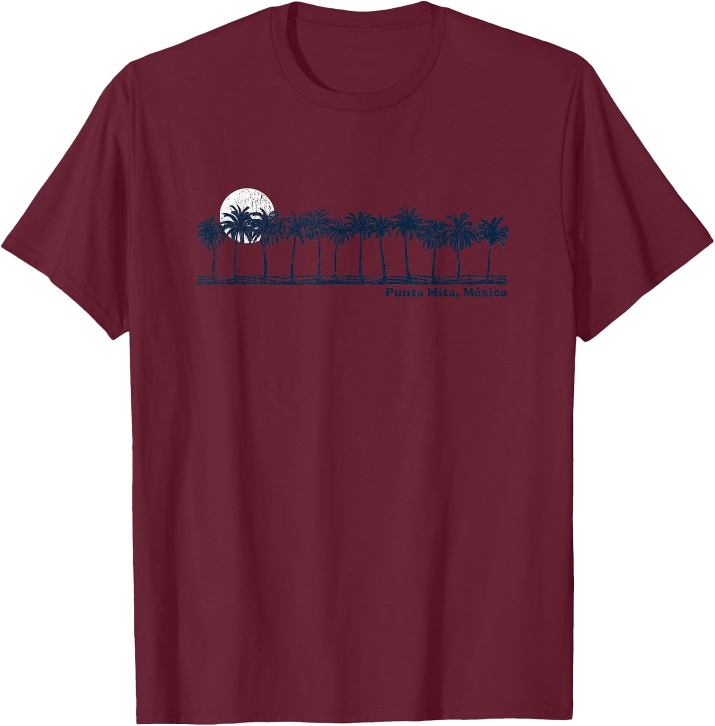 Punta Mita Vintage 70s Retro Throwback Design T-Shirt - T-Shirt | Maroon