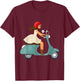 Girl on a Scooter T-Shirt - T-Shirt | Maroon