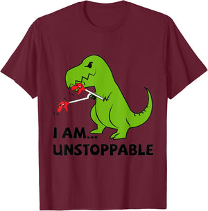 I'M UNSTOPPABLE T-Rex Dinosaur Funny Cute Trendy T-Shirt - T-Shirt | Maroon